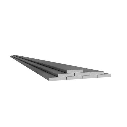 Stacked metal bars on white background.